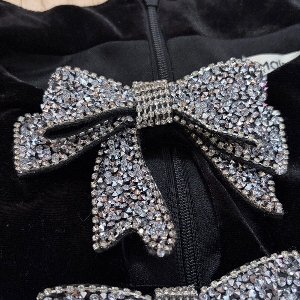 Mainstrip Bows and Velvet Minidress, Black, sz S (Junior’s) - Picture 6 of 14